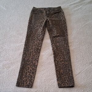 Big Star Alex Mid Rise Skinny Animal Print Jeans 26
